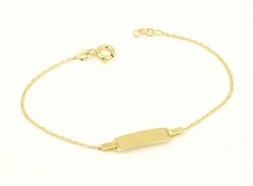 Dětský zlatý náramek s destičkou 14-15 cm ZLNA1508F + dárek zdarma