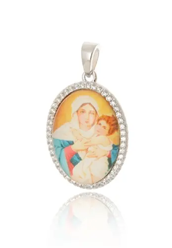 Stříbrný přívěšek madonka Panna Marie a Ježíškem STRZ1198F