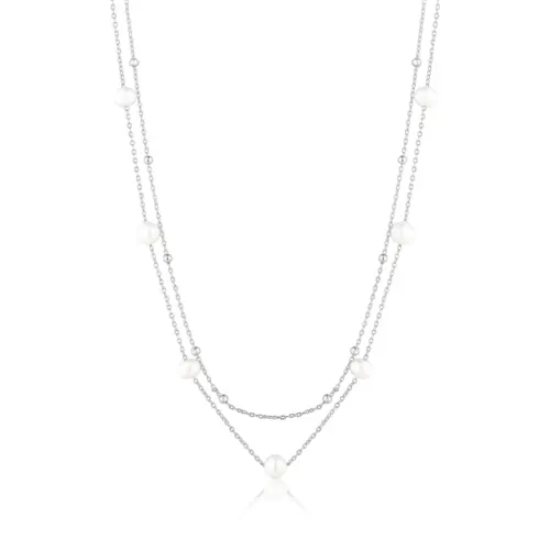 Stříbrný perlový náhrdelník 45-50 cm SVLN0824SD2P145 + dárek zdarma