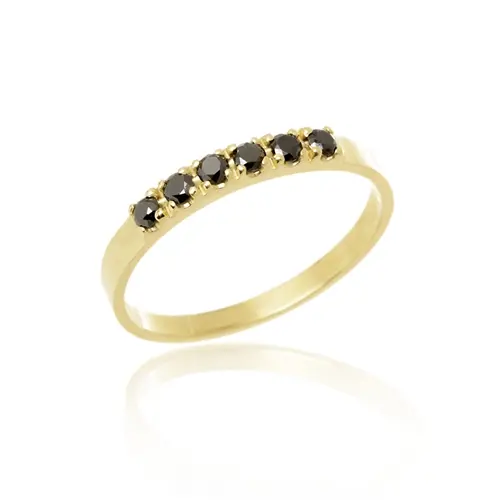 Zlatý prsten s černými diamanty-brilianty BP0114F + DÁREK ZDARMA