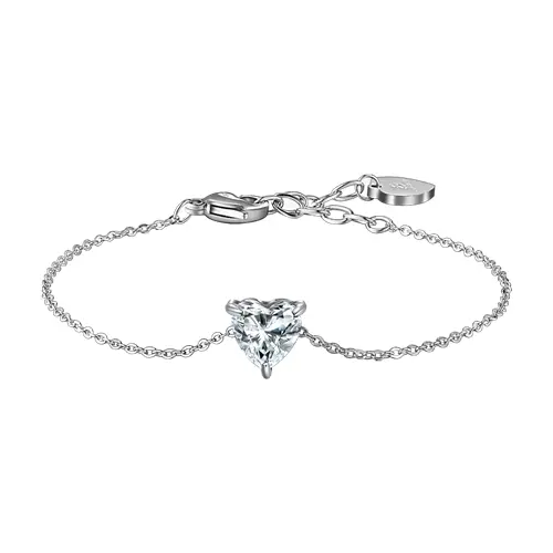 Dámský náramek Luca Barra z chirurgické oceli srdce se zirkonem 16-19 cm BK2764