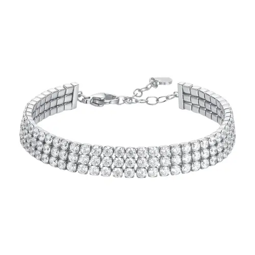 Dámský štrasový náramek Luca Barra z chirurgické oceli 16-19 cm BK2846