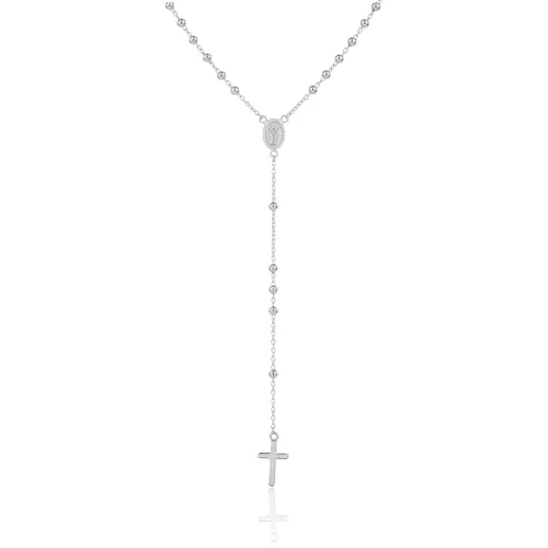 Stříbrný růženec s křížkem a madonkou 47 cm SVLN0671XJ60045 + dárek zdarma