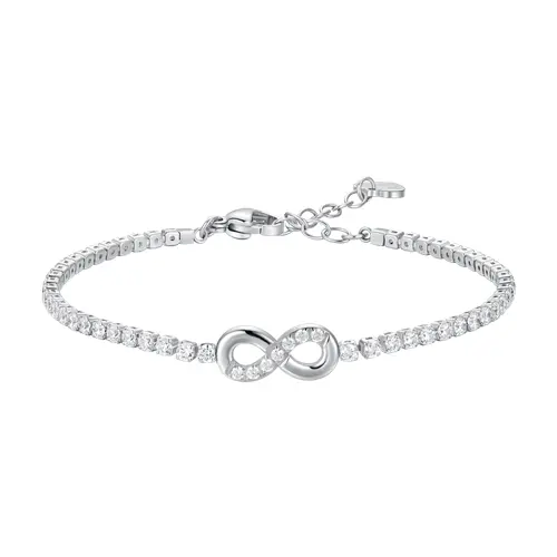 Dámský štrasový náramek Luca Barra z chirurgické oceli s nekonečnem 16-19 cm BK2864