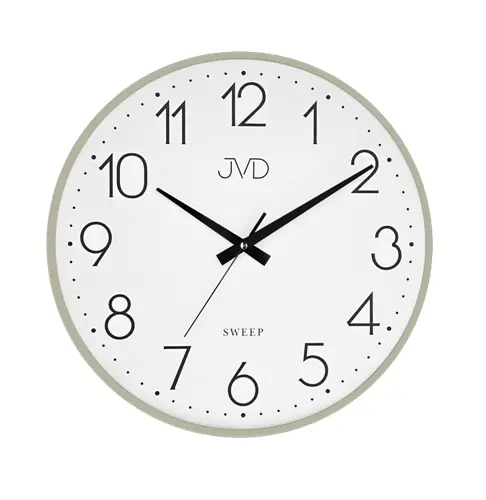 Nástěnné kovové hodiny JVD s plynulým chodem HK4129.1