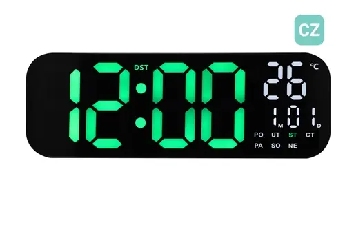 Digitální hodiny s dnem v týdnu v češtině JVD DH9016.1 + dárek zdarma