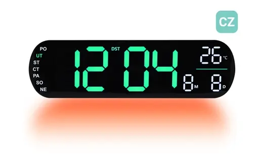 Digitální hodiny s dnem v týdnu v češtině JVD DH5502.4 + dárek zdarma