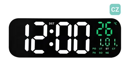 Digitální hodiny s dnem v týdnu v češtině JVD DH9016.3 + dárek zdarma