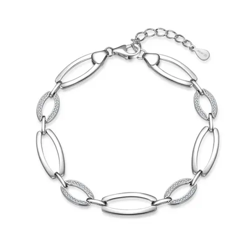 Dámský stříbrný článkový náramek 18-21 cm STNA0917F + dárek zdrama