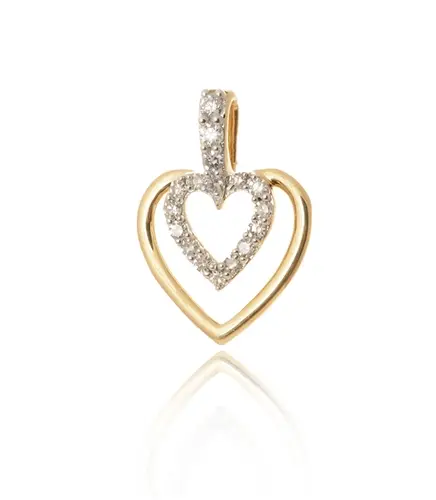 Zlatý přívěšek srdíčko s diamanty L'Amour Diamonds JP7968Y + dárek zdarma