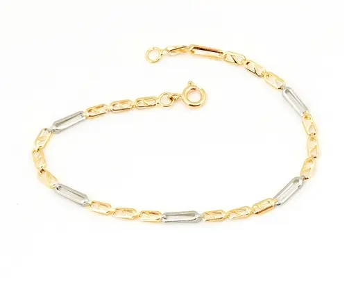 Dámský zlatý dvoubarevný náramek 18 cm ZLNA1608F + dárek zdarma