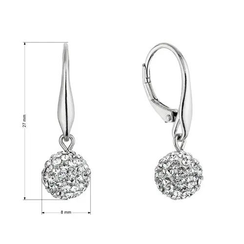 Stříbrné náušnice kuličky se Swarovski krystaly 31326.1 + dárek zdarma