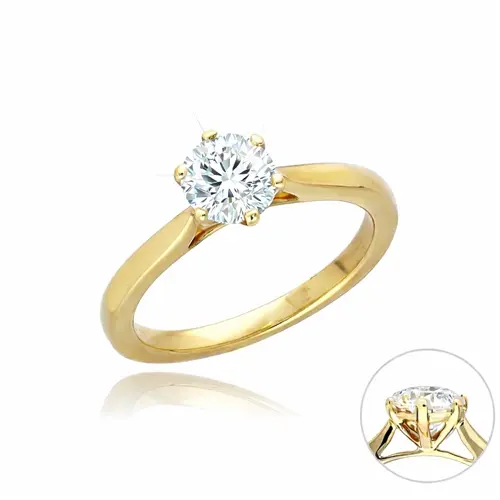 Zásnubní prsten ze žlutého zlata s lab-grown diamantem MOISS RAL00195 + DÁREK ZDARMA