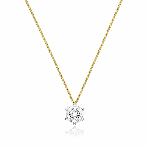 Dámský náhrdelník MOISS ze žlutého zlata s lab-grown diamantem 42-45 cm NAL00010 + DÁREK ZDARMA