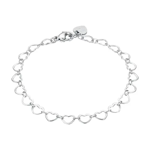 Dámský náramek Luca Barra z chirurgické oceli se srdíčky 19 cm BK2951