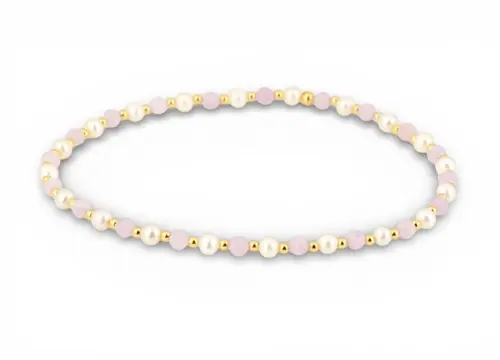 Náramek 7 Angelic Eyes se zlatými kuličkami, kunzity a říčními perlami ZLNA1521F + Dárek zdarma