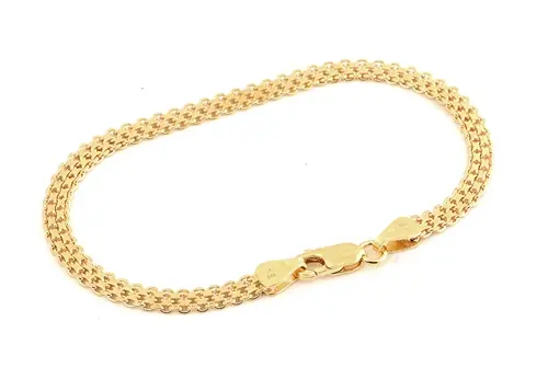 Dámský stříbrný pozlacený náramek bismark 18 cm STNA0949F + dárek zdarma