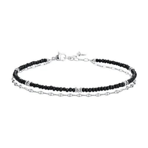 Dvojitý náramek na nohu Luca Barra z chirurgické oceli 22-25 cm CV188