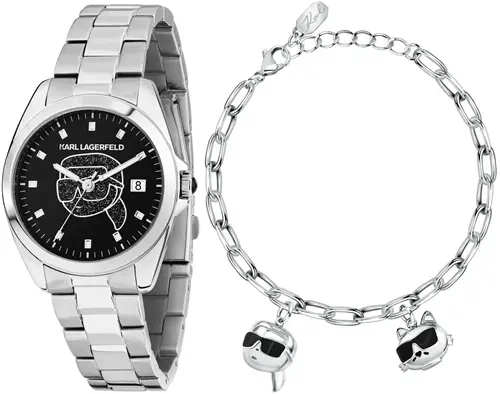 Dámské hodinky + náramek Karl Lagerfeld R0553101516 set + DÁREK ZDARMA