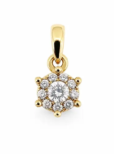 Zlatý přívěšek s přírodními diamanty BZ0017F + dárek zdarma