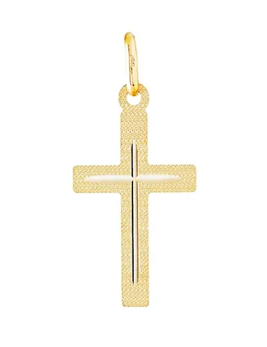Přívěšek křížek ze žlutého zlata ZZ1618F + dárek zdarma