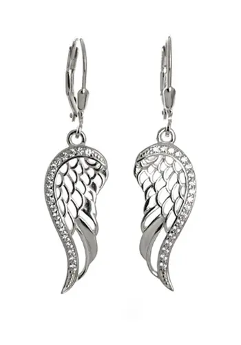 Stříbrné náušnice andělská křídla stnau0174f