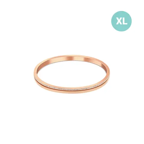 Zlacený náramek z chirurgické oceli s čirými zirkony SSSB0057XI8ROXL