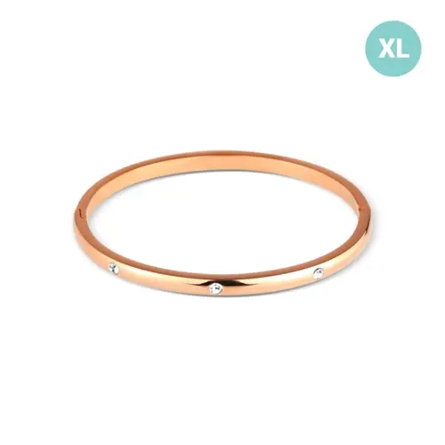 Zlacený náramek z chirurgické oceli s čirými zirkony SSSB0094XI8ROXL
