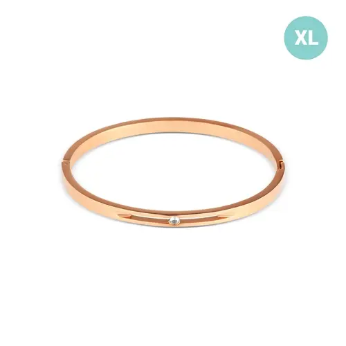 Zlacený náramek z chirurgické oceli s čirým zirkonem SSSB0096XI8ROXL