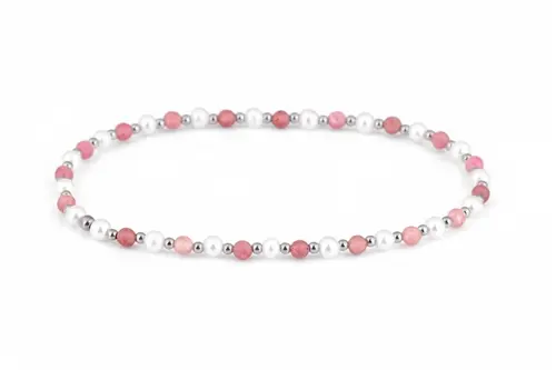 Náramek 7 Angelic Eyes se stříbrnými kuličkami, perličkami a turmalíny + dárek zdarma STNA0869F