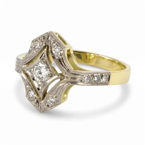 Luxusní zlatý prsteny s diamanty 0029 + DÁREK ZDARMA