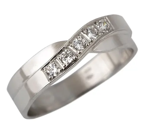 Zlatý prsten s diamanty bp0045 + DÁREK ZDARMA