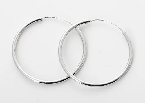 Dámské stříbrné naušnice kruhy hladké 40 mm 63958F