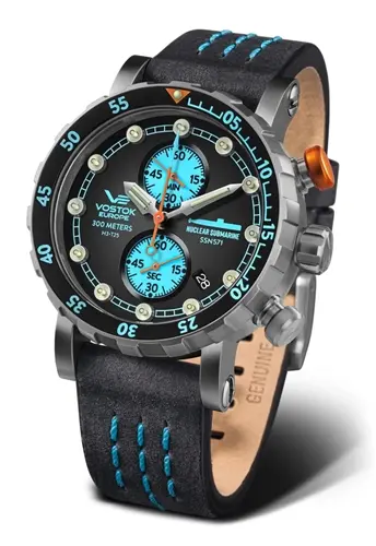 Hodinky Vostok Europe SSN571 Nuclear Submarine chrono line titanium VK61/571H614 + dárek zdarma