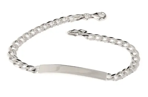 Pánský stříbrný náramek s destičkou pancr 21 cm STNA0372F