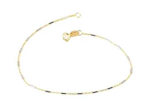 Dámský zlatý náramek s válečky ZLNA1026F 19 cm + Dárek zdarma