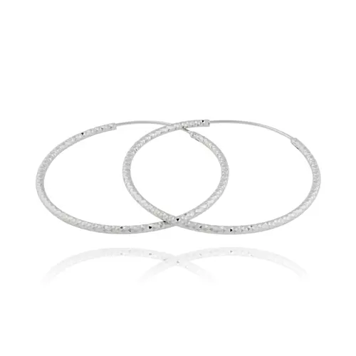 Stříbrné náušnice kruhy broušené 30 mm STNAU1141F