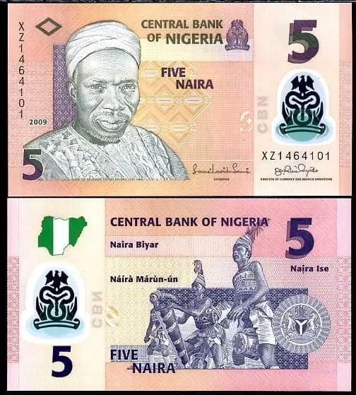 2011, 2018 Nigerie 5 Naira