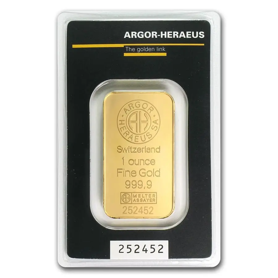 Zlatý slitek Argor Heraeus 1 Oz