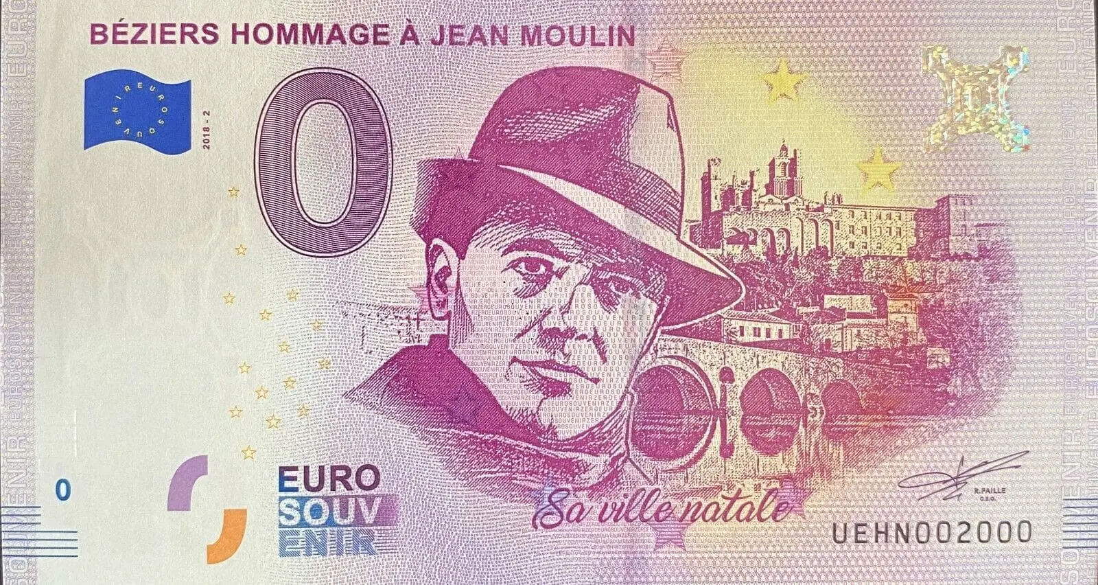 0 Euro Beziers Tribute A Jean Moulin Rouge France 2018