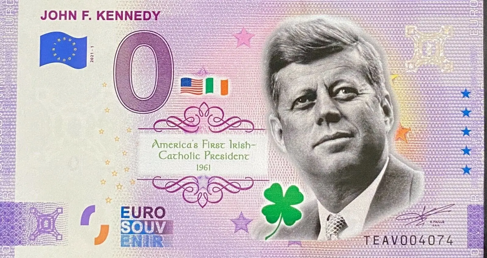 0 Euro John F. Kennedy Color