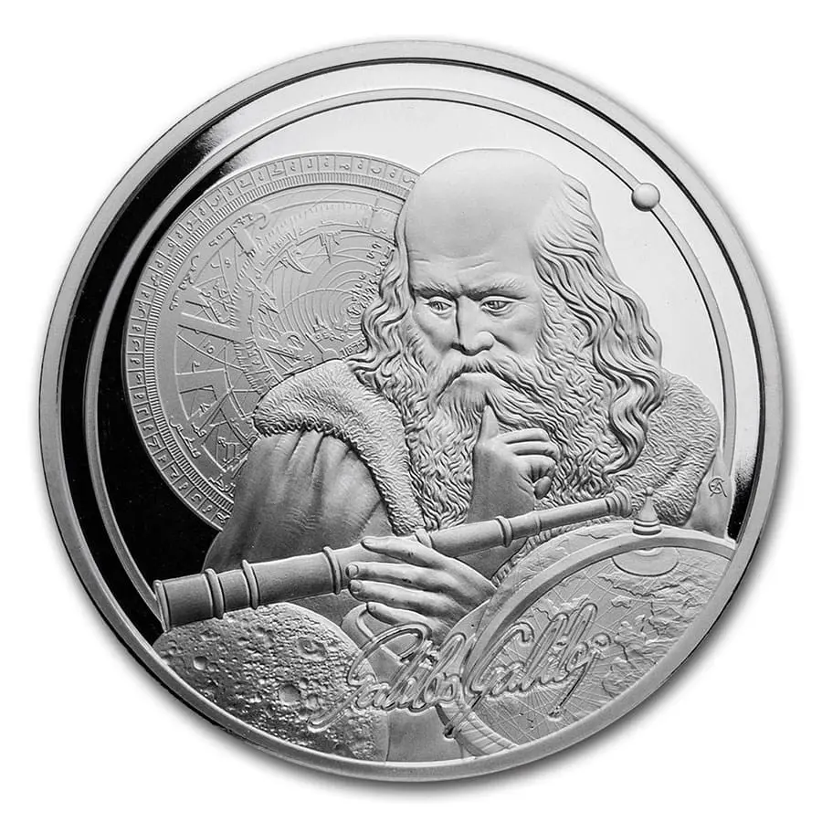 Stříbrná mince Galileo Galilei 1 oz 2021 Icons of Inspiration