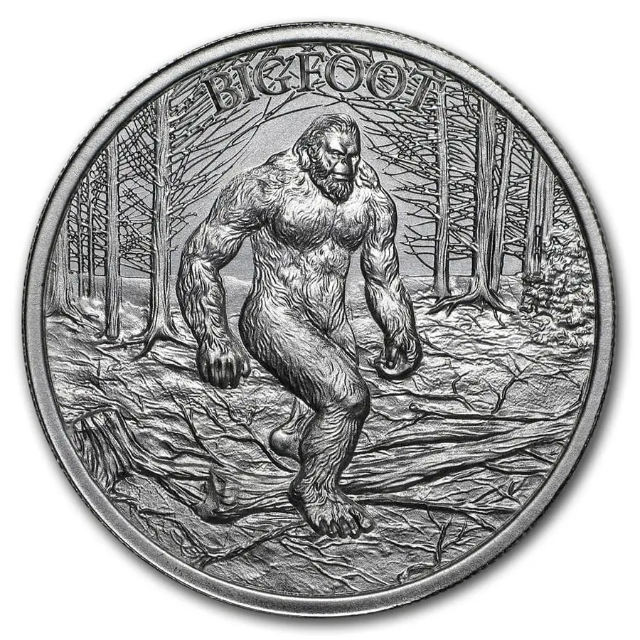 Stříbrná mince Bigfoot 2 oz Cryptozoology Series Ag 999 Masivní provedení