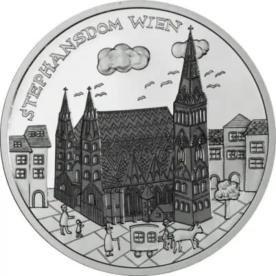 Stříbrná mince Münze Österreich -2015 Vídeň