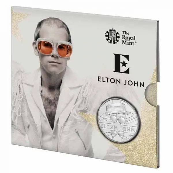 Velká Británie – 5 GBP Mince 2020 ELTON JOHN (Music Legends) 28,28g CuNi Brilliant Uncirculated Royal Mint