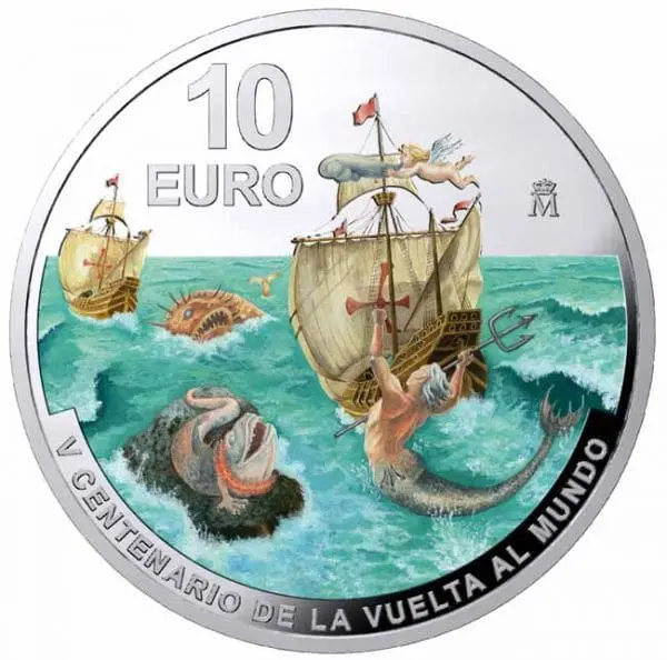 Španělsko – 10 Euro Stříbrná mince 2020 CESTA KOLEM SVĚTA: MAGELLANŮV PRŮLIV 27g Ag 925  PROOF