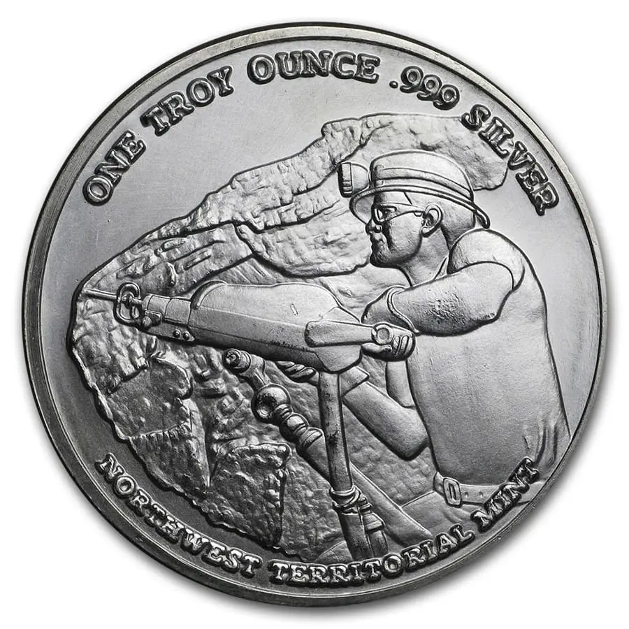 USA – stříbrná mince Pan American 1 oz SilverTowne Ag 999 Motiv horníků