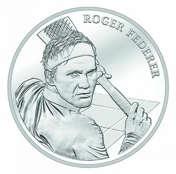 Stříbrná mince Roger Federer 20 CHF Švýcarská legenda 20g Ag Swissmint