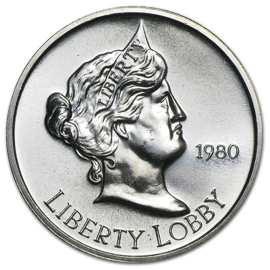 Stříbrná mince Liberty Lobby 1 oz Vintage Silver Round 70. léta | USA