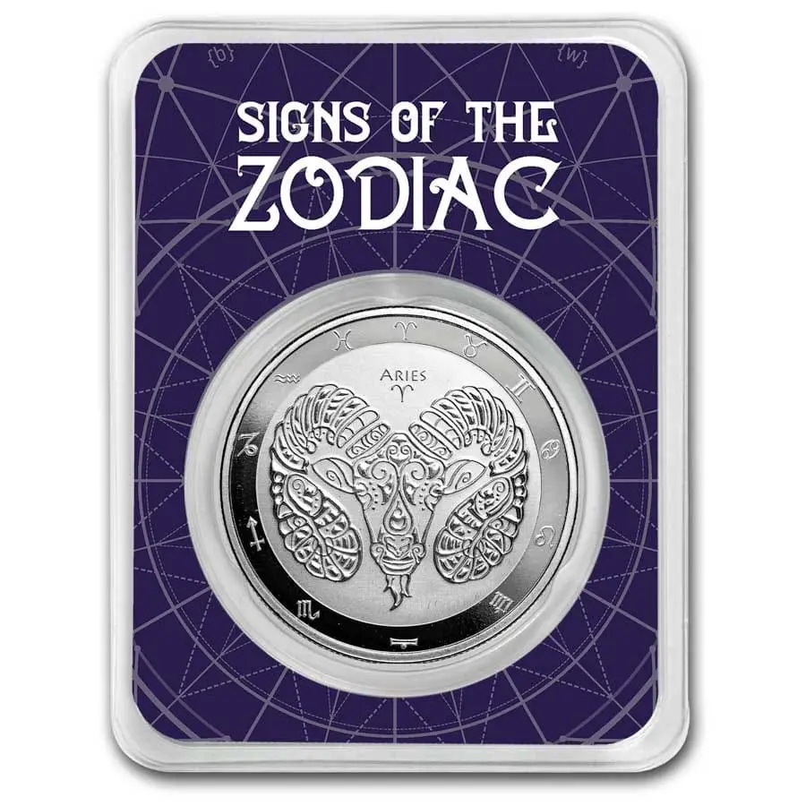 Tokelau – stříbrná mince 1 oz Znamení zvěrokruhu: Beran (Aries) Ag 999 9Fine Mint TEP